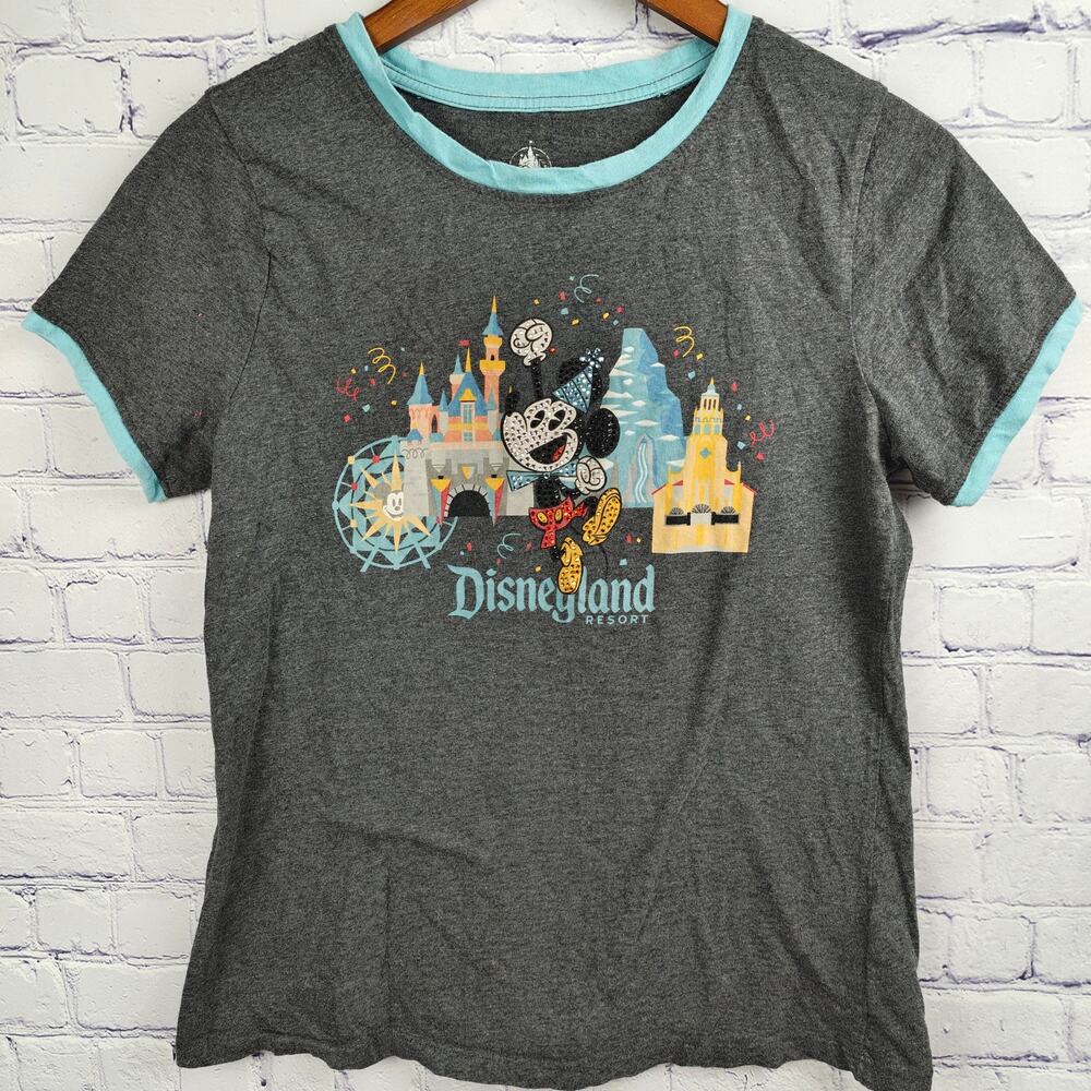 DisneyLand 90th Celebration Ringer Tee Birthday Shirt Medium